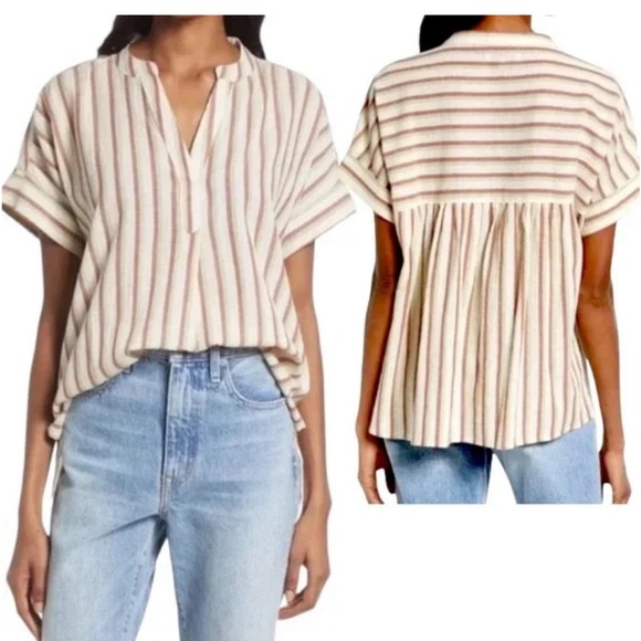 Madewell Tops - Madewell Lakeline Cotton Popover Shirt-Size Large